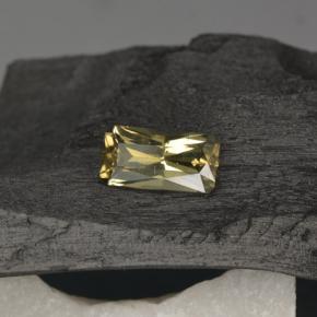 Granato cangiante naturale giallo da 0,76 ct, taglio smeraldo, VS