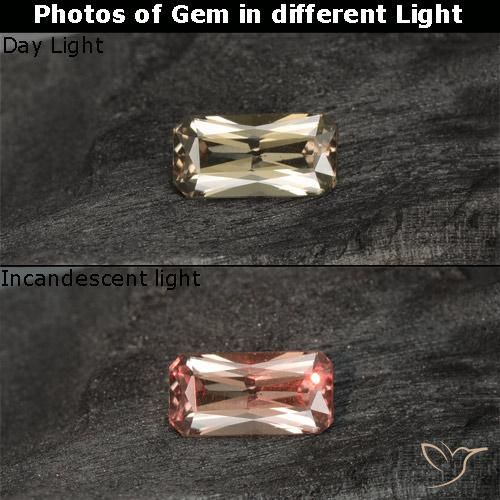 Granato cangiante Giallo caldo naturale da 0.76 ct, Ottagonale / Taglio smeraldo, VVS
