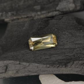 Granato cangiante naturale giallo da 0,71 ct, taglio smeraldo, VS
