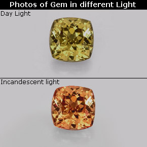 Granato cangiante naturale multicolore da 0,83 ct, taglio a cuscino, VS