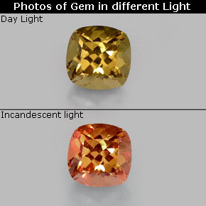 Granato cangiante naturale multicolore da 0,83 ct, taglio a cuscino, VS