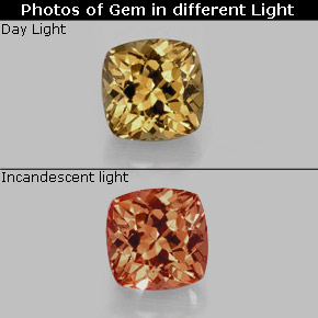 Granato cangiante naturale multicolore da 0,90 ct, taglio a cuscino, VVS-VS