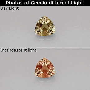 Granato cangiante naturale cangiante da 0,75 ct, trillion, VVS-VS