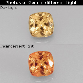 Granato cangiante Marrone dorato ad arancione naturale da 0.85 ct, Taglio a cuscino, VS