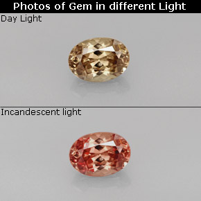 Granato cangiante naturale multicolore da 1,17 ct, taglio ovale, VVS-VS
