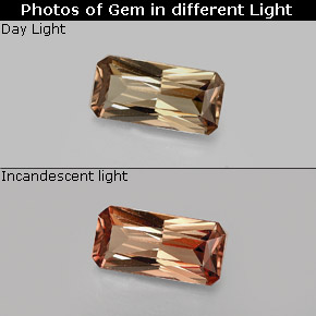 Granato cangiante naturale multicolore da 1,28 ct, taglio smeraldo, VVS-VS