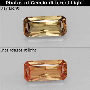 Granato cangiante naturale multicolore da 1,28 ct, taglio smeraldo, VS