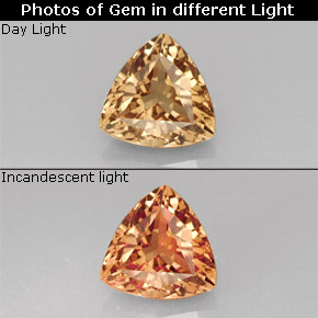 Granato cangiante naturale multicolore da 0,86 ct, trillion, VS
