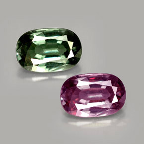 Granato cangiante Dal verde al rosso naturale da 1.08 ct, Taglio ovale, VS