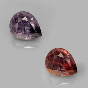 Granato cangiante Viola a rosso naturale da 1.76 ct, Forma a pera, VS