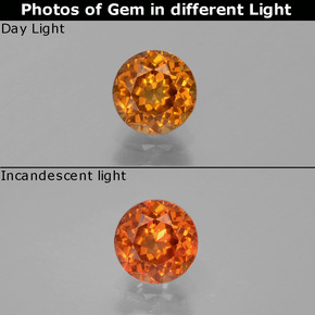 Granato cangiante naturale  da 0,86 ct, taglio rotondo, VVS-VS