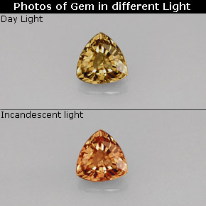 Granato cangiante naturale multicolore da 0,68 ct, trillion, VVS-VS