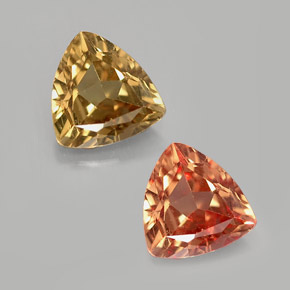 Granato cangiante Marrone dorato ad arancione naturale da 0.79 ct, Taglio trillion, VS