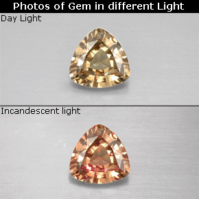 Granato cangiante naturale multicolore da 0,62 ct, trillion, VS