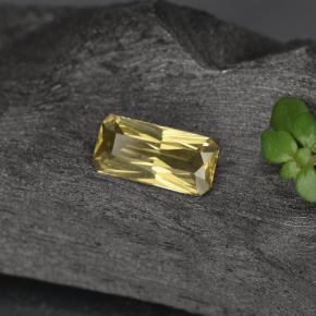 Granato cangiante naturale giallo da 0,60 ct, taglio smeraldo, VVS-VS