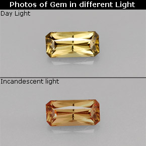 Granato cangiante naturale multicolore da 0,65 ct, taglio smeraldo, VVS-VS