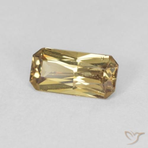 Granato cangiante naturale giallo da 0,67 ct, taglio smeraldo, VS