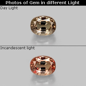 Granato cangiante naturale multicolore da 1,12 ct, taglio ovale, VS