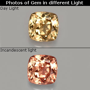 Granato cangiante naturale multicolore da 0,76 ct, taglio a cuscino, VVS-VS