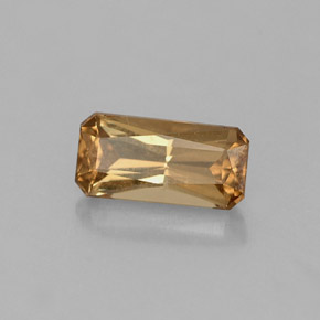 Granato cangiante Marrone dorato ad arancione naturale da 0.75 ct, Taglio smeraldo, VVS-VS