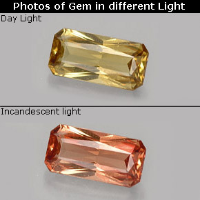 Granato cangiante naturale multicolore da 0,74 ct, taglio smeraldo, VVS-VS