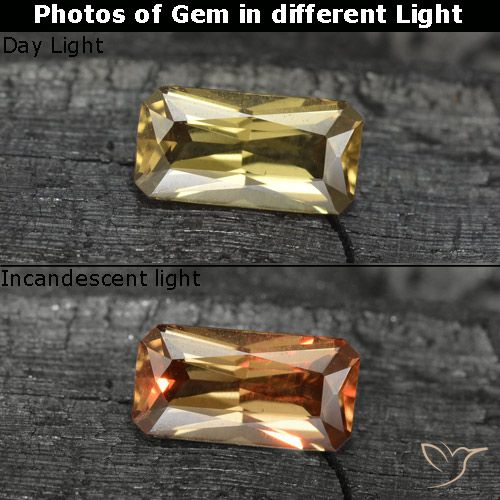 0.70ct Naturale Oro scuro Granato cangiante, Taglio smeraldo, VVS-VS