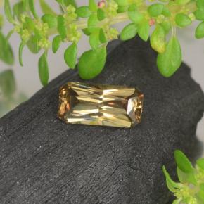 Granato cangiante naturale dorato da 0,66 ct, taglio smeraldo, VVS-VS