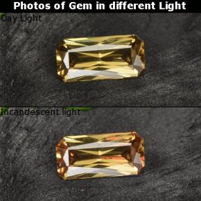 Granato cangiante Marrone dorato naturale da 0.57 ct, Taglio smeraldo, VVS