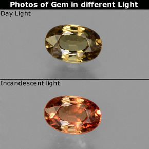 Granato cangiante naturale multicolore da 0,56 ct, taglio ovale, VS