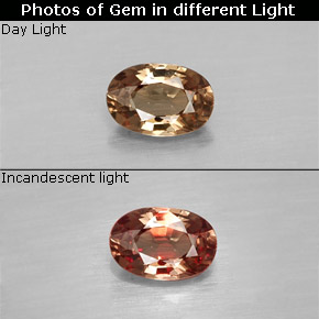 Granato cangiante naturale multicolore da 0,65 ct, taglio ovale, VVS