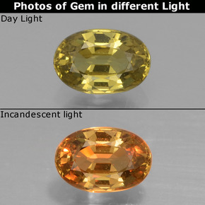 Granato cangiante naturale multicolore da 0,66 ct, taglio ovale, VVS-VS