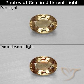0.57ct Naturale Marrone dorato Granato cangiante, Ovale, VVS