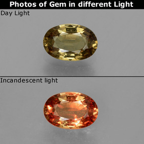 Granato cangiante naturale multicolore da 0,64 ct, taglio ovale, VVS-VS