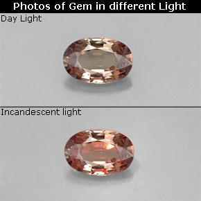 Granato cangiante Marrone medio naturale da 0.58 ct, Taglio ovale, VS