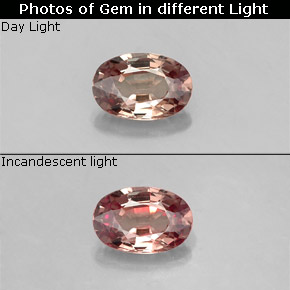 Granato cangiante naturale cangiante da 0,61 ct, taglio ovale, VVS-VS