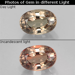 Granato cangiante naturale cangiante da 0,79 ct, taglio ovale, VVS