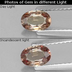 Granato cangiante naturale multicolore da 0,57 ct, taglio ovale, VVS