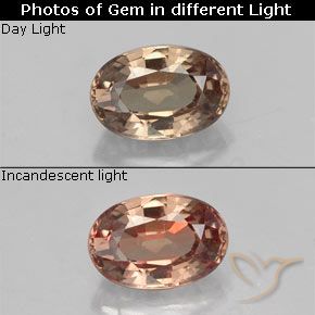 Granato cangiante naturale marrone da 0,71 ct, taglio ovale, VVS-VS