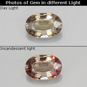 Granato cangiante naturale multicolore da 0,53 ct, taglio ovale, VVS