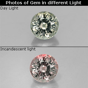 Granato cangiante naturale multicolore da 0,59 ct, taglio rotondo, VVS-VS