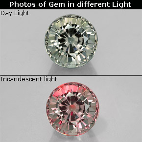 Granato cangiante naturale multicolore da 0,97 ct, taglio rotondo, VVS-VS