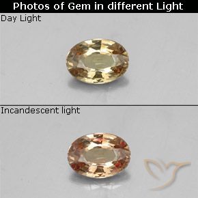 0.50ct Naturale Marrone dorato Granato cangiante, Ovale, VVS-VS