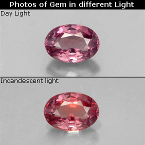 Granato cangiante naturale multicolore da 0,61 ct, taglio ovale, VS