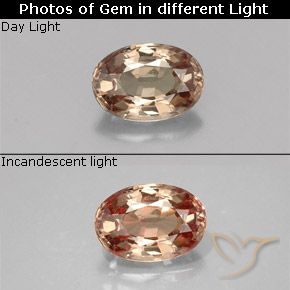 Granato cangiante naturale giallo da 0,63 ct, taglio ovale, VVS-VS
