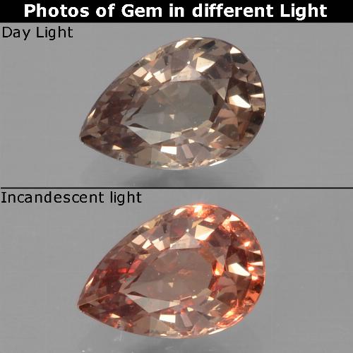 Granato cangiante naturale giallo da 0,48 ct, taglio a pera, VVS-VS