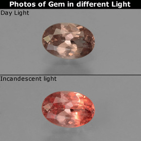 Granato cangiante naturale cangiante da 0,55 ct, taglio ovale, VS-SI