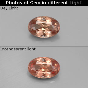Granato cangiante naturale cangiante da 0,55 ct, taglio ovale, VS