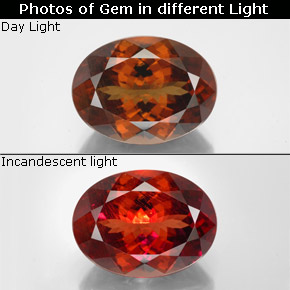 Granato cangiante naturale multicolore da 11,34 ct, taglio ovale, VS-SI