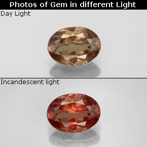 Granato cangiante naturale cangiante da 1,00 ct, taglio ovale, VS-SI