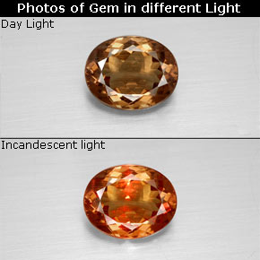 Granato cangiante Marrone dorato ad arancione naturale da 2.65 ct, Taglio ovale, VS-SI
